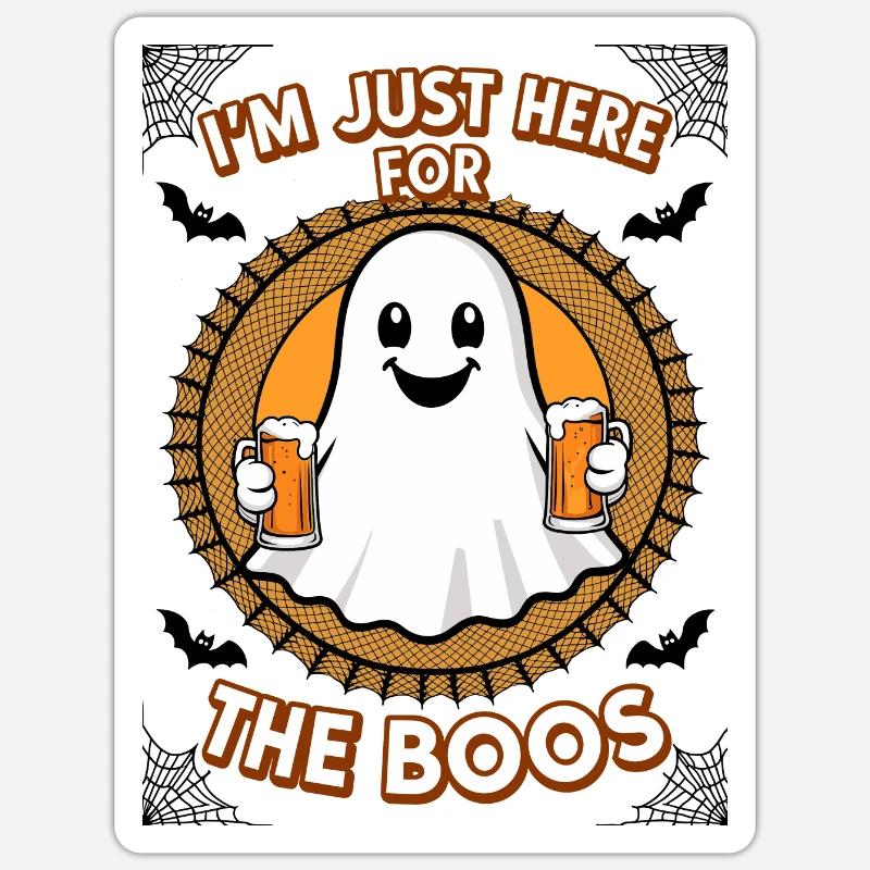 Funny Beer Ghost - Sticker size S (10 x 10 cm) - white matte