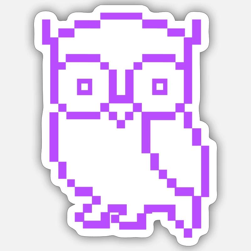 Pixel Eule Sticker Größe S (10 x 10 cm)