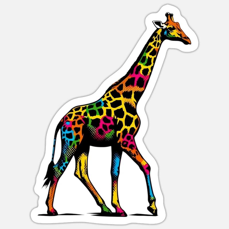 Giraffe - Sticker size S (10 x 10 cm) - white matte