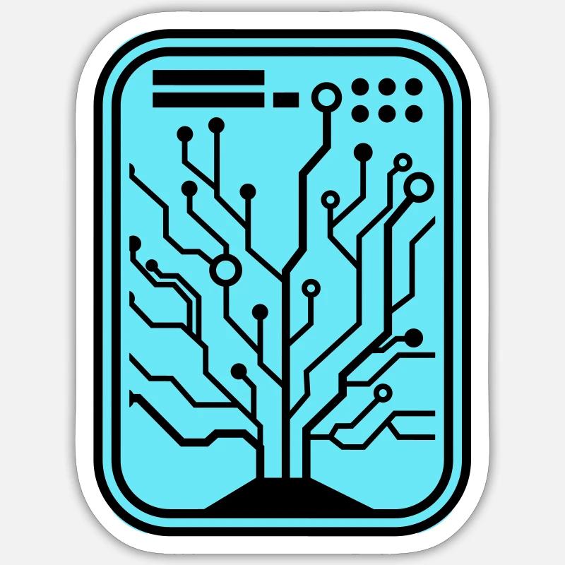 Micro Chip - Sticker Größe S (10 x 10 cm) - Mattweiß