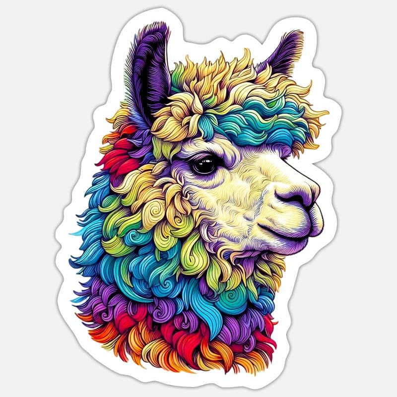 Alpaca - Sticker size S (10 x 10 cm) - white matte