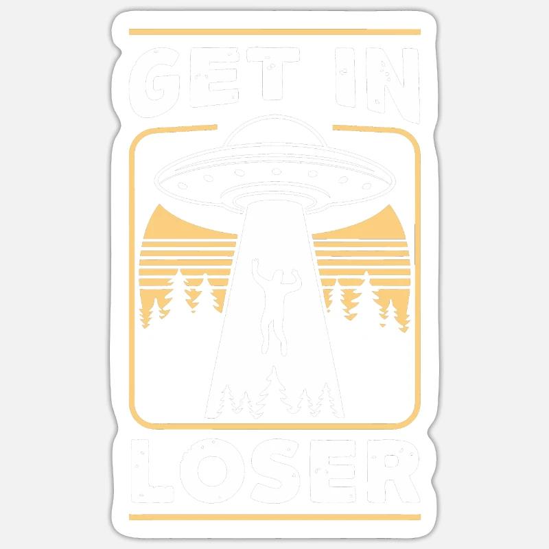 Alien UFO Aliens Außerirdischer - Sticker size S (10 x 10 cm) - white matte