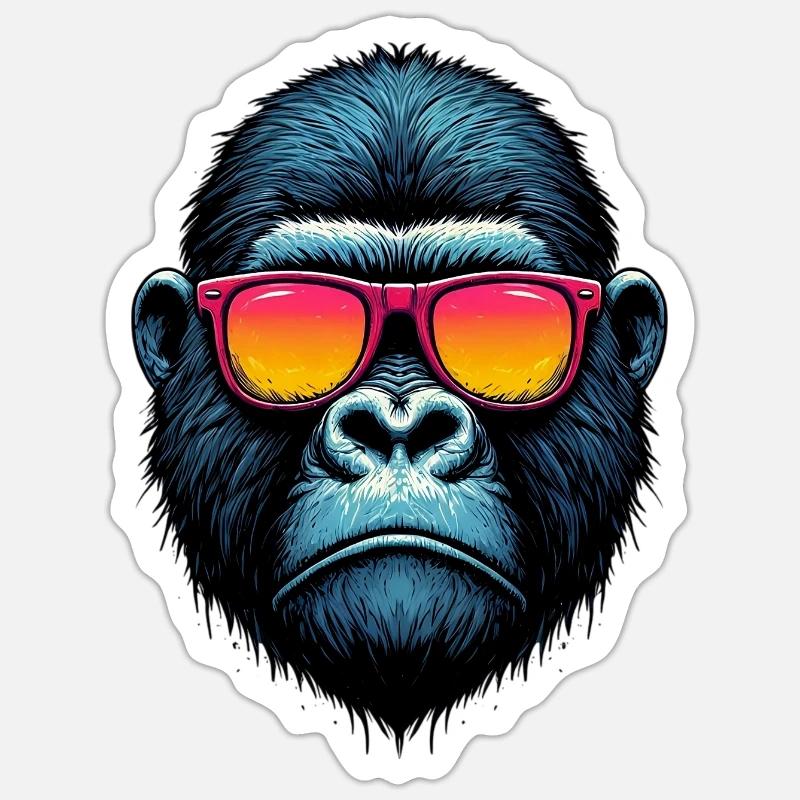 Gorilla - Sticker size S (10 x 10 cm) - white matte