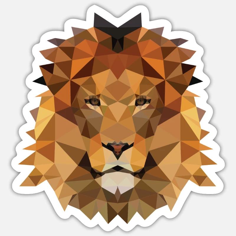 Löwe Polygon Sticker Größe S (10 x 10 cm)