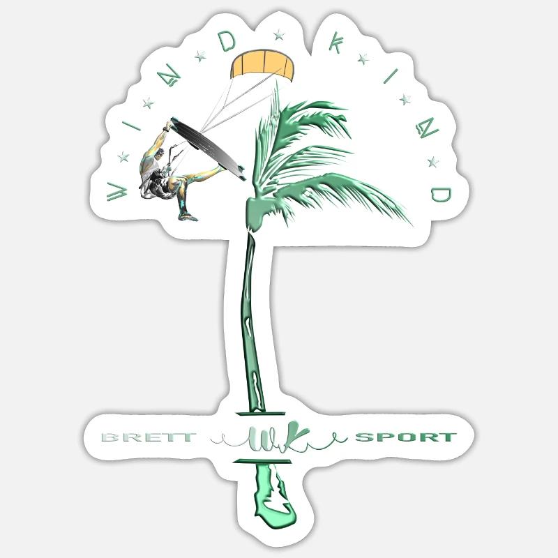 Surfeurs de vent Sticker taille S (10 x 10 cm)