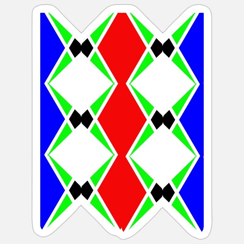 Design unique multicolore - Sticker taille S (10 x 10 cm) - blanc mat