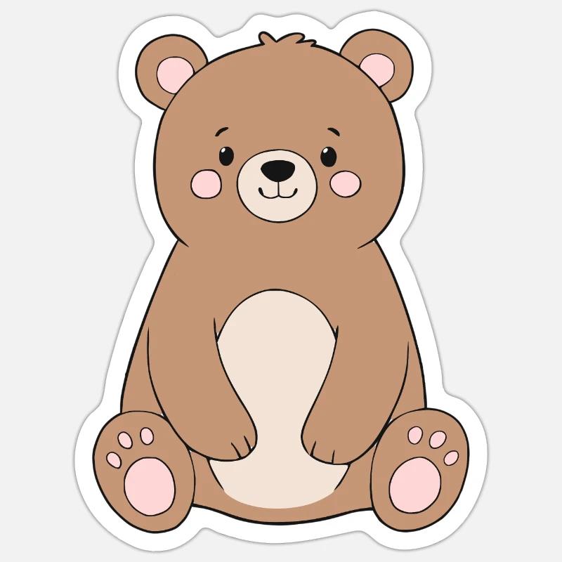 Ours - Sticker taille S (10 x 10 cm) - blanc mat