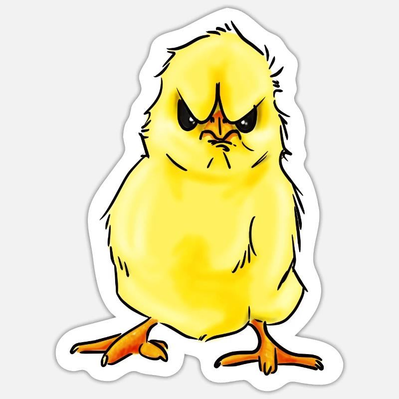 grumpy küken Sticker Größe S (10 x 10 cm)