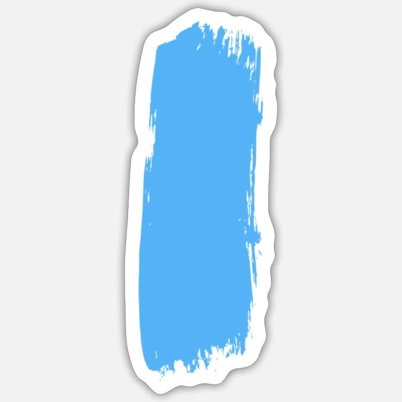 Blauer Strich durch die Mitte - Sticker Größe S (10 x 10 cm) - Mattweiß