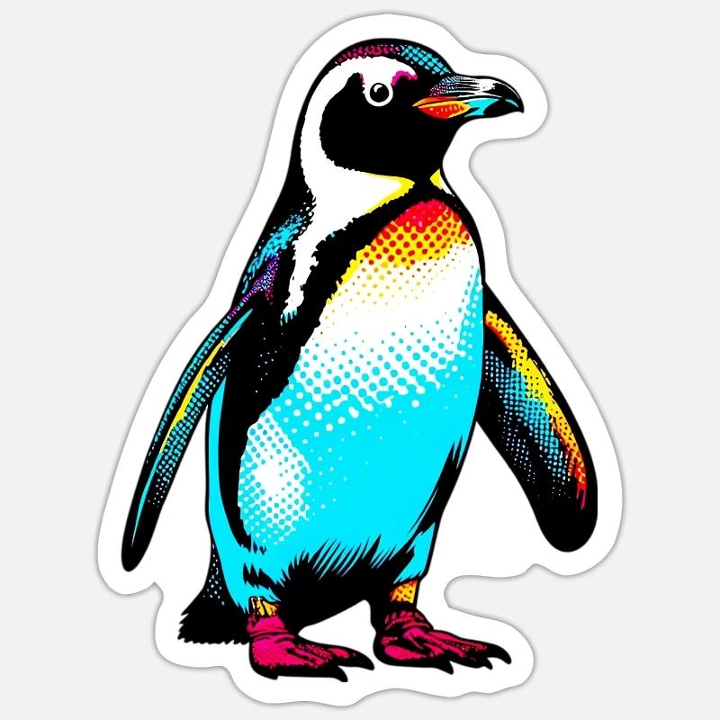 Pinguin - Sticker Größe S (10 x 10 cm) - Mattweiß