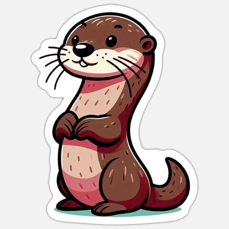Otter - Sticker size S (10 x 10 cm) - white matte