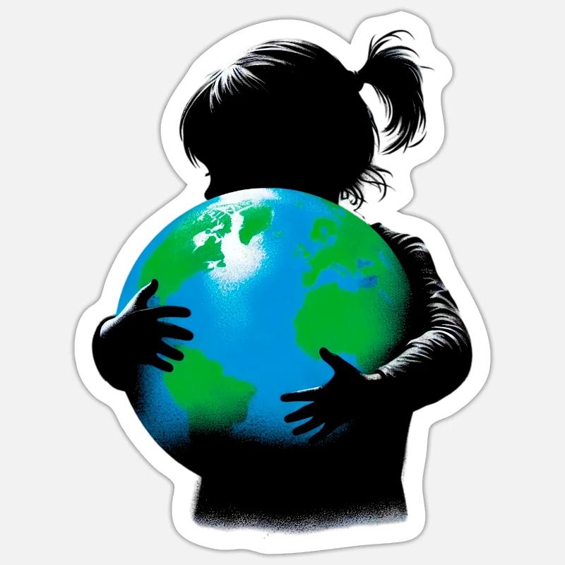 Planète Terre - Sticker taille S (10 x 10 cm) - blanc mat