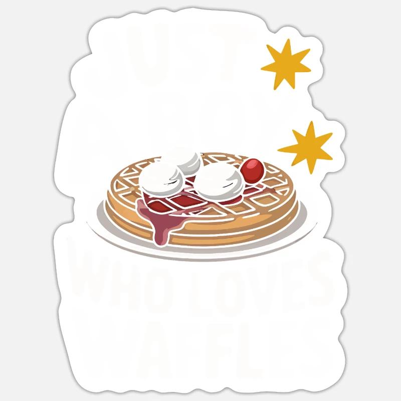Waffles Breakfast Sweets - Sticker size S (10 x 10 cm) - white matte