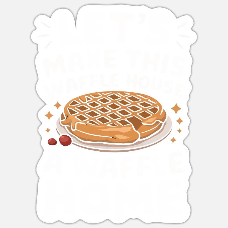Waffles Breakfast Sweets Sticker size S (10 x 10 cm)