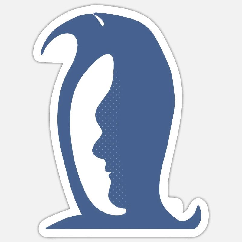 Ein Pinguin oder ein Gesicht in dieser lustigen optischen Täuschung Sticker Größe S (10 x 10 cm)