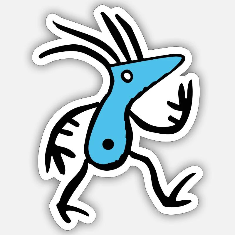 Abstract Blue Creature - Sticker size S (10 x 10 cm) - white matte