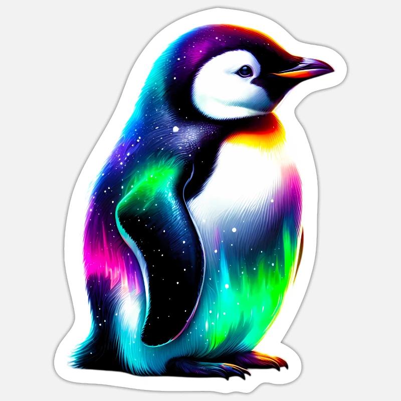 Pingouin - Sticker taille S (10 x 10 cm) - blanc mat