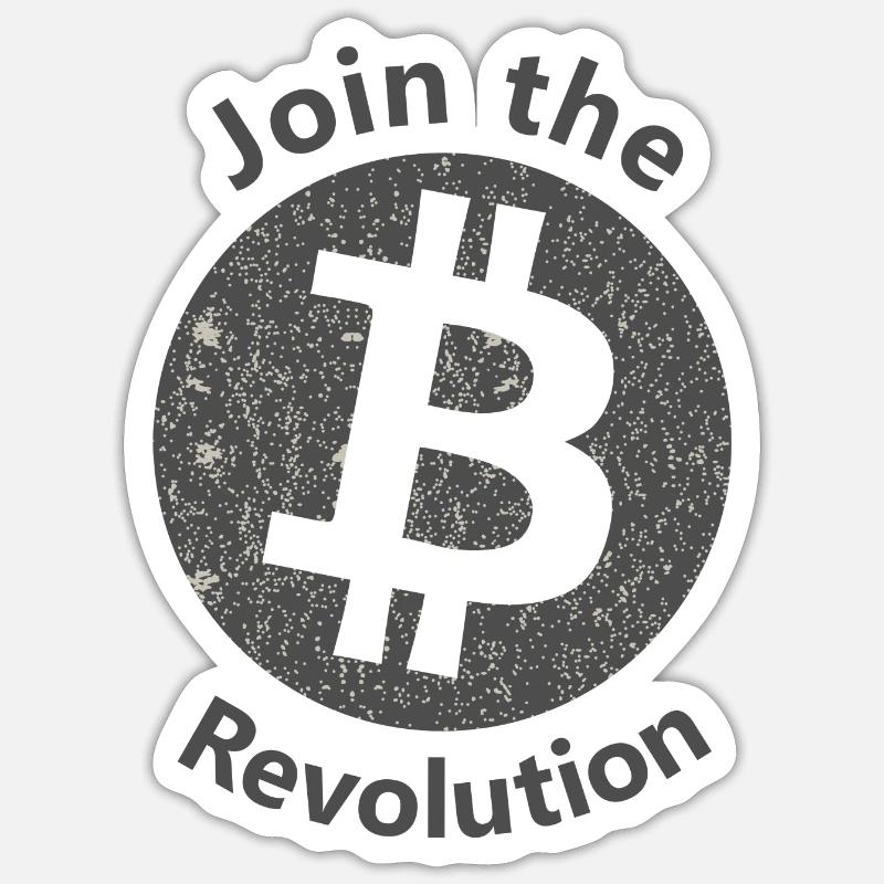 Die Bitcoin Geschichte Sticker Größe S (10 x 10 cm)