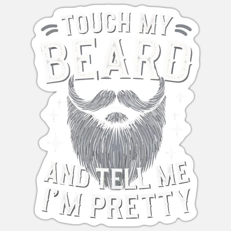 Beard Mustache Bearded Men - Sticker size S (10 x 10 cm) - white matte