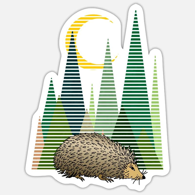 Hérisson - Sticker taille S (10 x 10 cm) - blanc mat