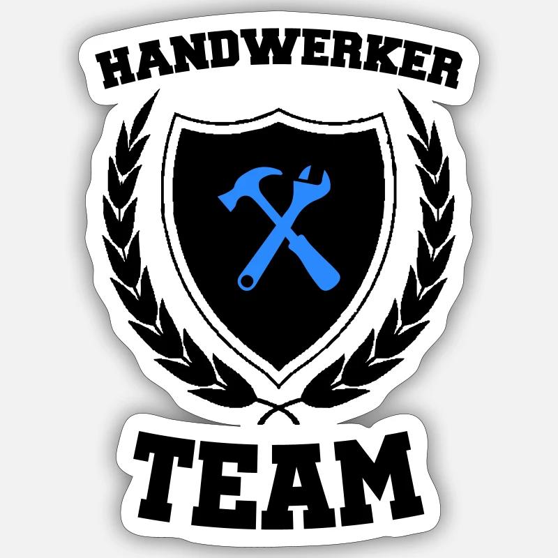 Handwerker Team - Sticker Größe S (10 x 10 cm) - Mattweiß