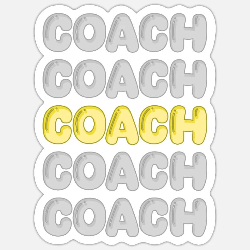 Coach - Sticker Größe S (10 x 10 cm) - Mattweiß