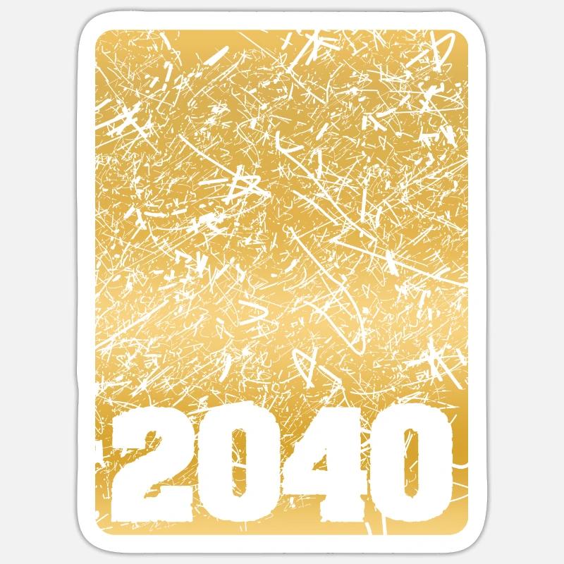 2040 - Sticker taille S (10 x 10 cm) - blanc mat