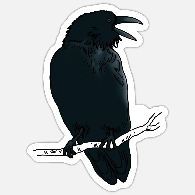 Corvo Nero - Sticker formato S (10 x 10 cm) - bianco opaco