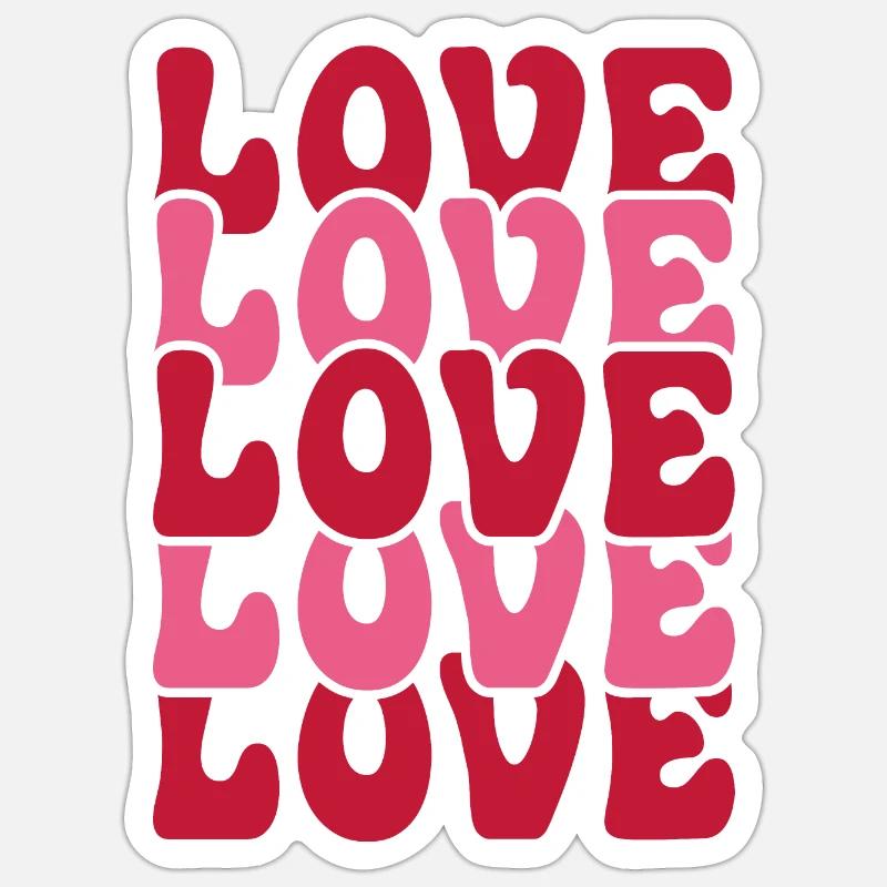 Liebe Liebe Liebe Liebe - Sticker Größe S (10 x 10 cm) - Mattweiß