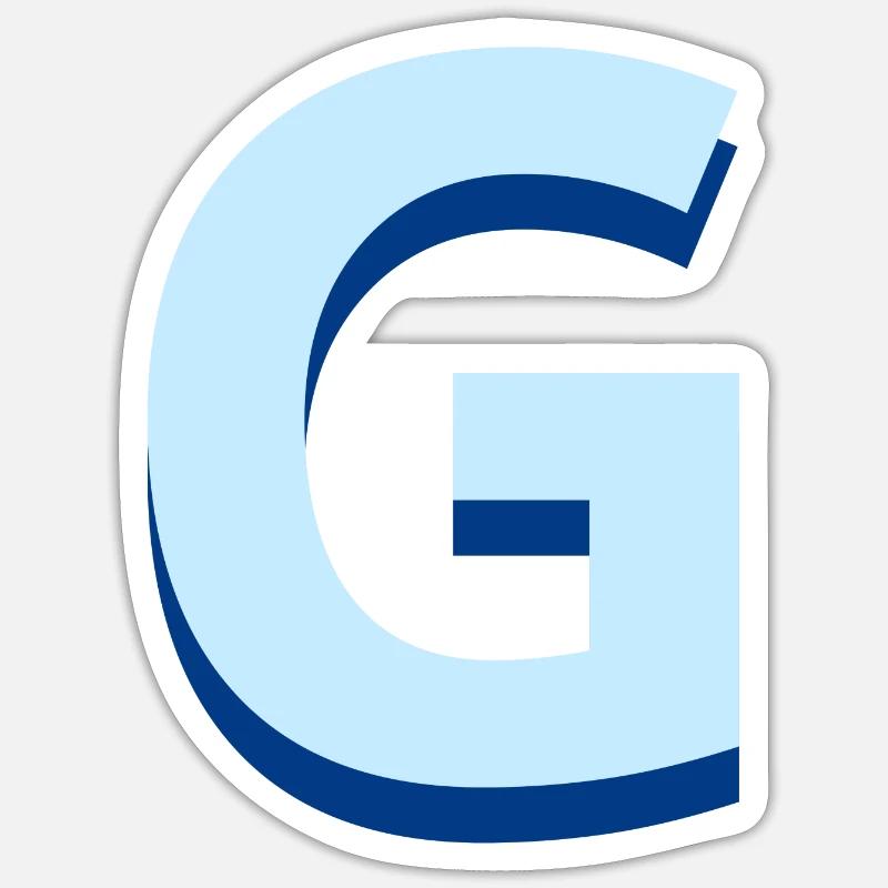 Pop und moderner blauer Buchstabe g Sticker Größe S (10 x 10 cm)