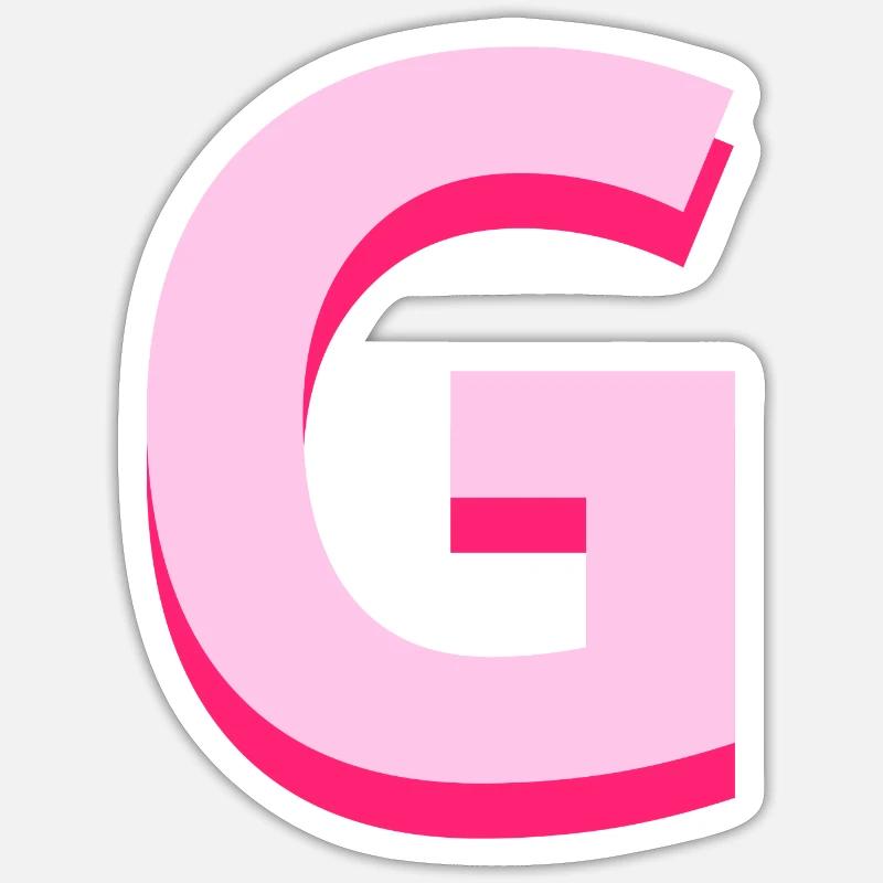 Pop og moderne pink bogstav g - Sticker størrelse S (10 x 10 cm) - mat hvid