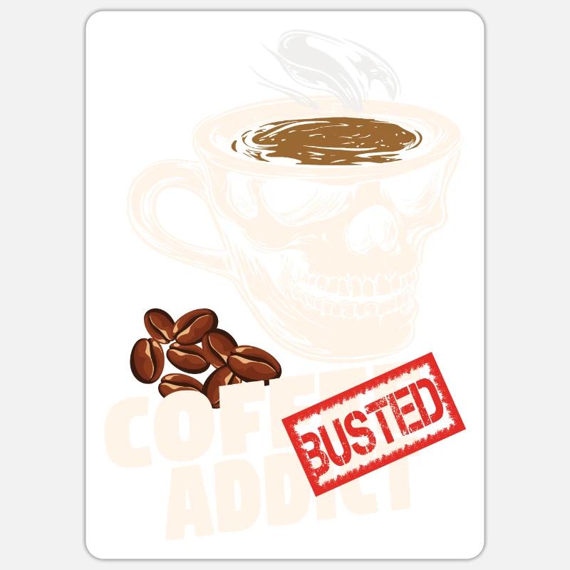 coffe addict busted coffee bean Sticker size S (10 x 10 cm)
