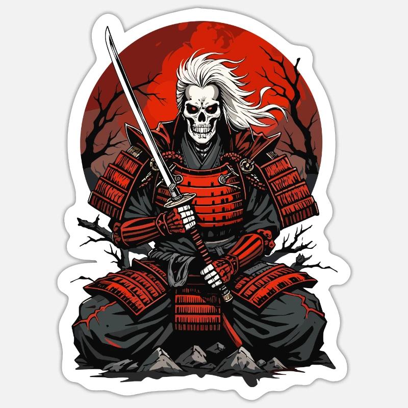 Uralte Samurai Sticker Größe S (10 x 10 cm)