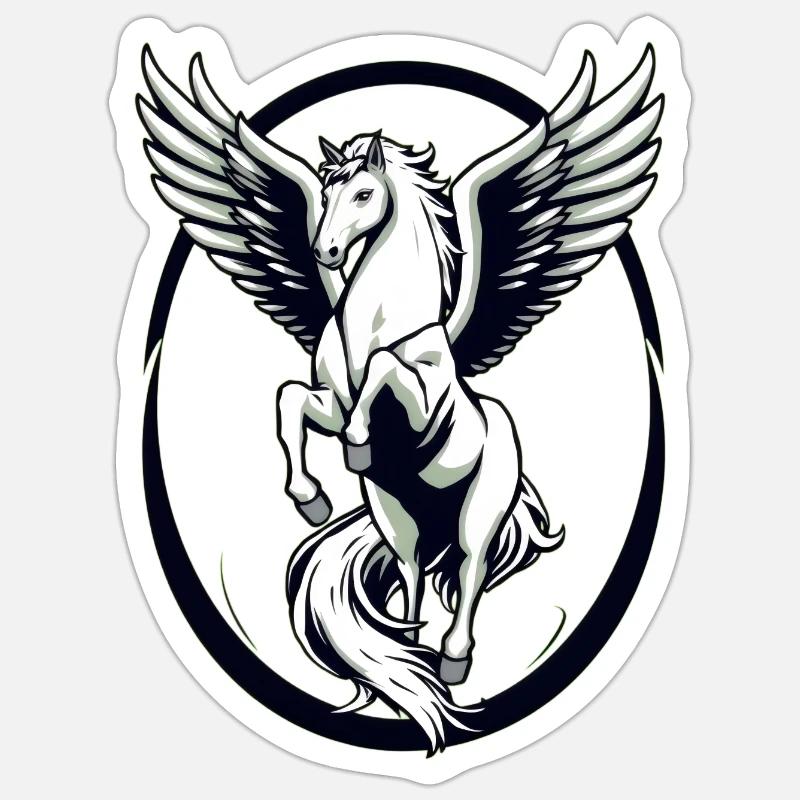 Cool White Pegasus - Sticker size S (10 x 10 cm) - white matte