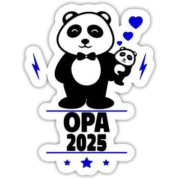 Opa 2025 ,Anzeige Schwangerschaft Opa - Sticker Größe S (10 x 10 cm) - Mattweiß - Vorne