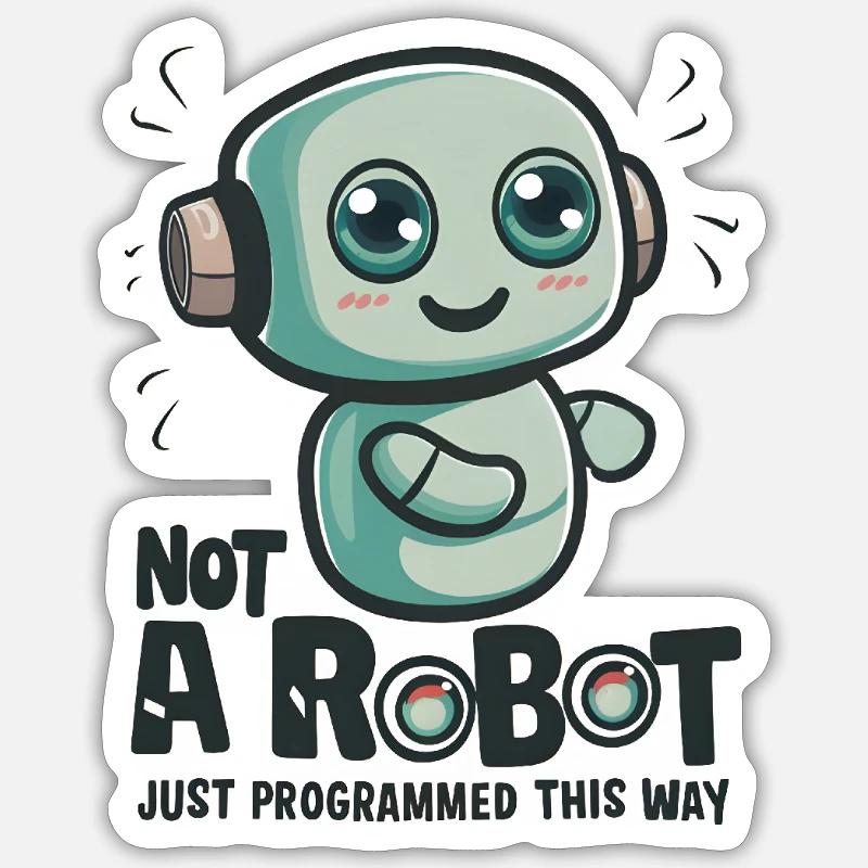 Pas un robot, juste programmé de cette façon Sticker taille S (10 x 10 cm)