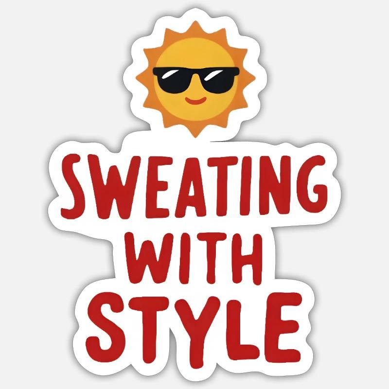 Sweating with Style - Sticker size S (10 x 10 cm) - white matte