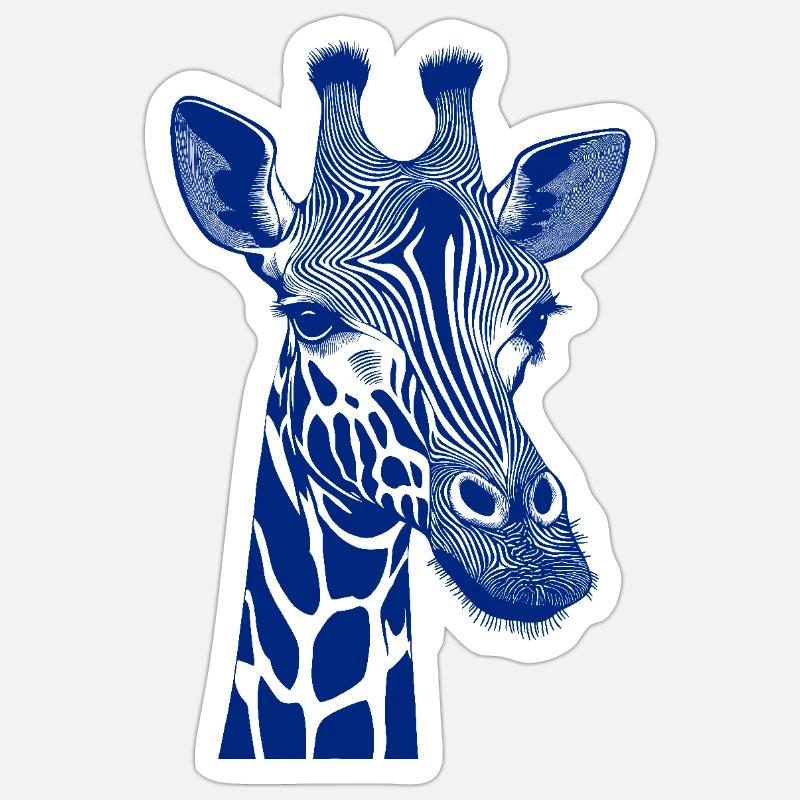 Pop Art Giraffe - Sticker size S (10 x 10 cm) - white matte
