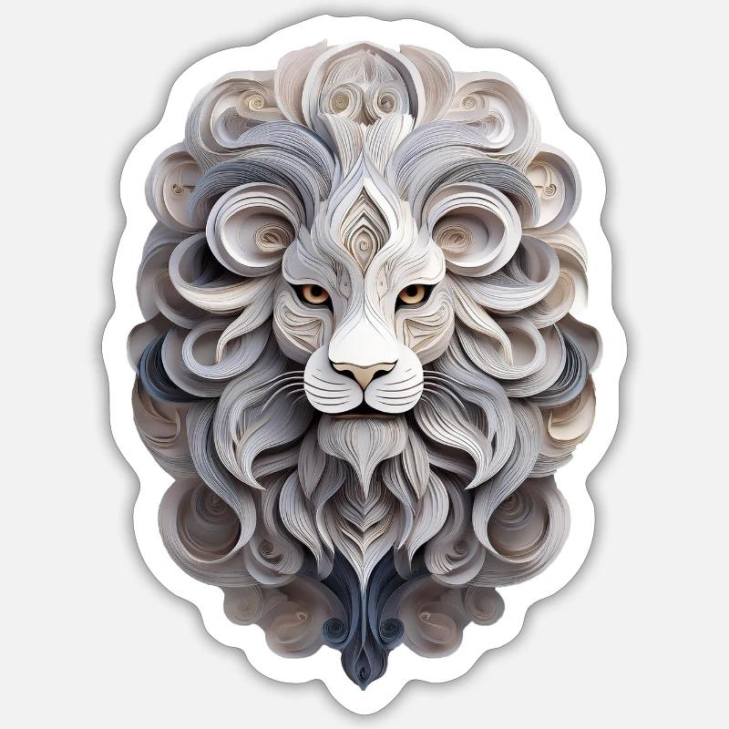 Sternzeichen Löwe - Sticker Größe S (10 x 10 cm) - Mattweiß