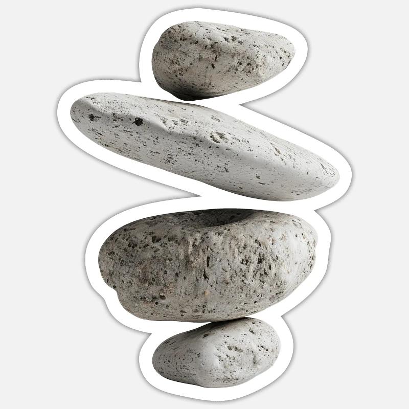 Steine - Sticker Größe S (10 x 10 cm) - Mattweiß