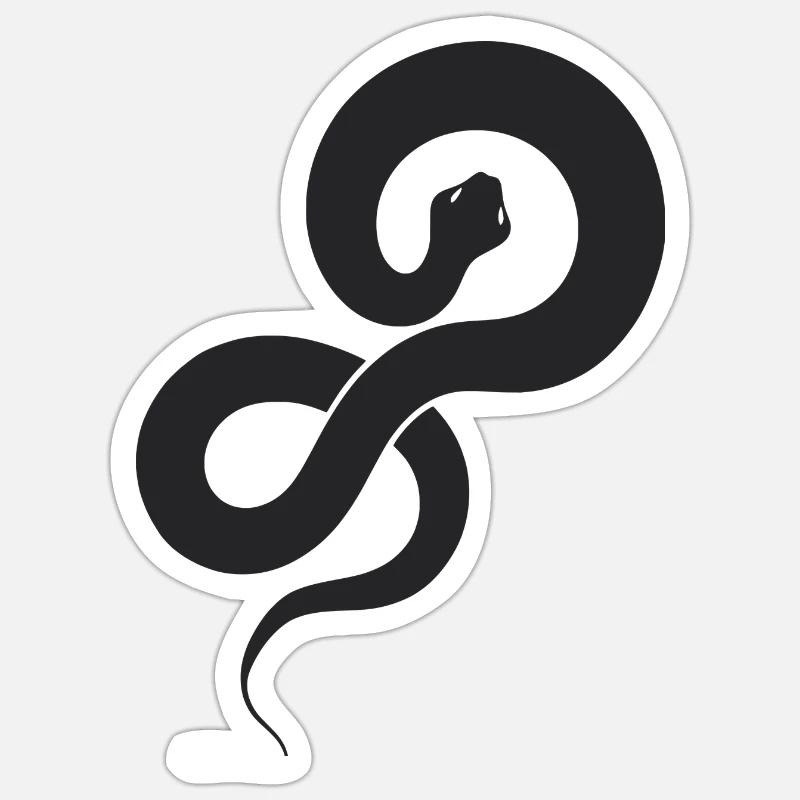 Black Snake - Sticker size S (10 x 10 cm) - white matte