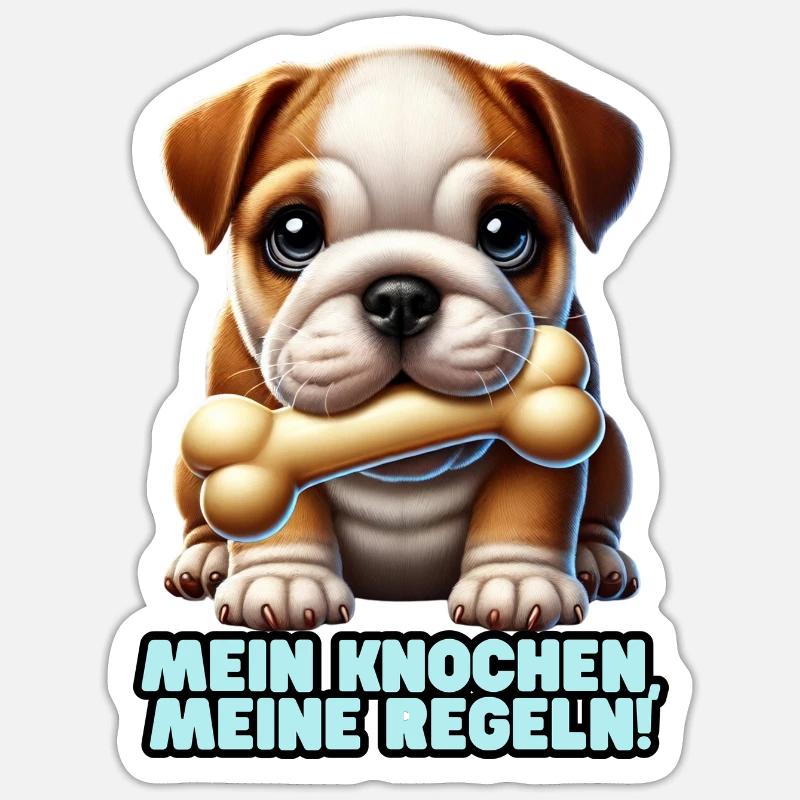 Knochen - Sticker Größe S (10 x 10 cm) - Mattweiß