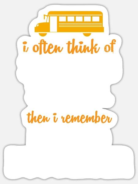 Schulbusfahrer Schulbus - Sticker Größe S (10 x 10 cm) - Mattweiß