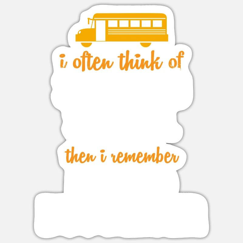 Schulbusfahrer Schulbus - Sticker Größe S (10 x 10 cm) - Mattweiß