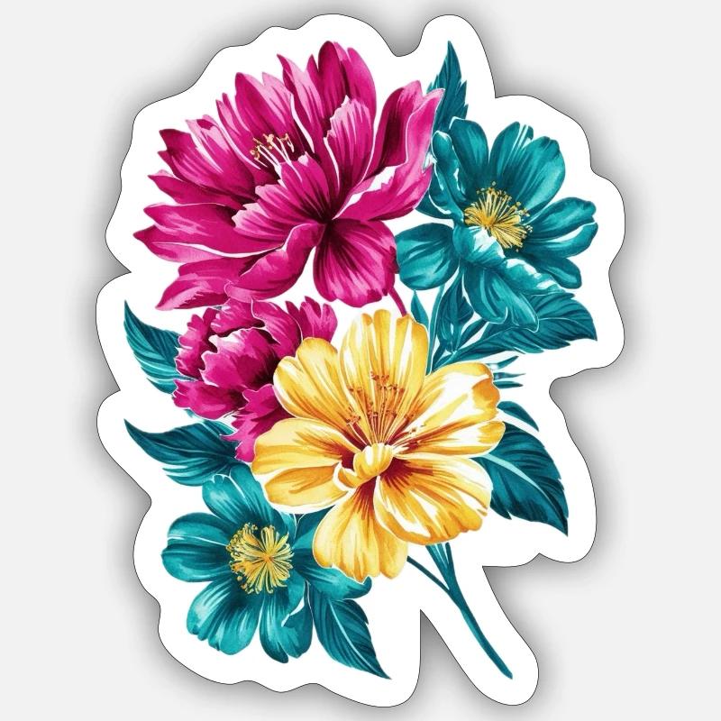 Bouquet - Sticker size S (10 x 10 cm) - white matte