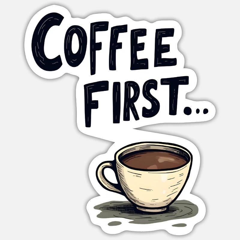 Kaffe først Sticker