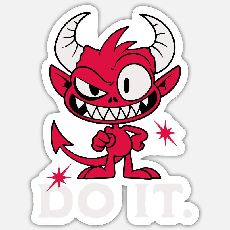 Do it. Cheeky Devil - Sticker size S (10 x 10 cm) - white matte