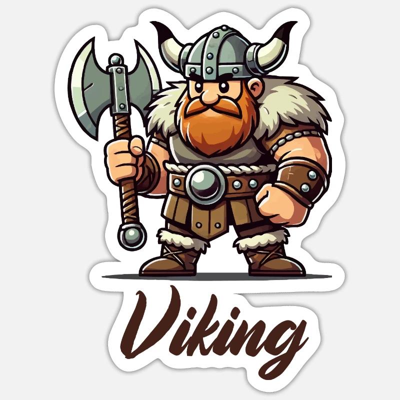 wikinger comic Sticker Größe S (10 x 10 cm)