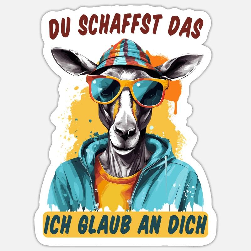 Du schaffst das! Ich glaub an dich! Glücksbringer Sticker Größe S (10 x 10 cm)