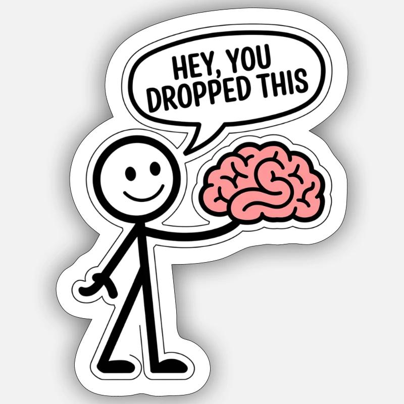 Brain Drop - Sticker Größe S (10 x 10 cm) - Mattweiß